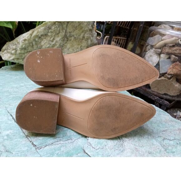 Chelsea and Violet, Bone Color Leather Boots with Chunky Heels - Picture 8 of 8